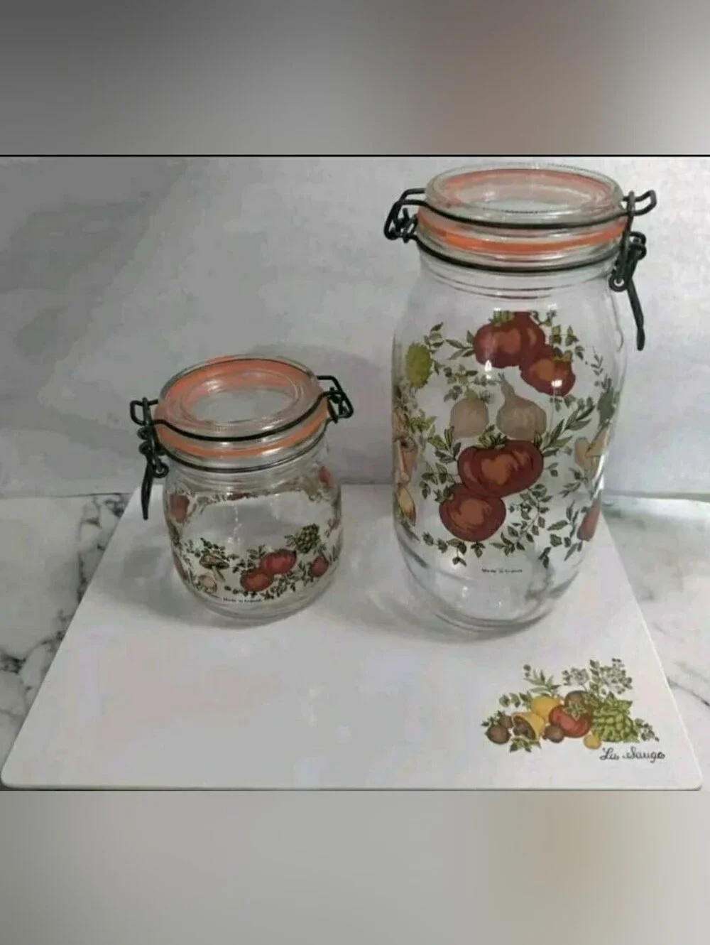 Corning ware france ARC Glass Jar Canisters - Spice of Life Cutting Board (Nice)
